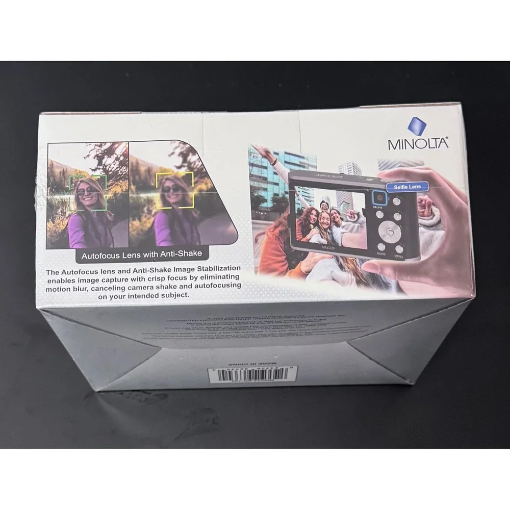 NIB Minolta MND23 Selfie-Shot 4K Ultra HD 48MP Digital Camera Black 128GB Bundle
